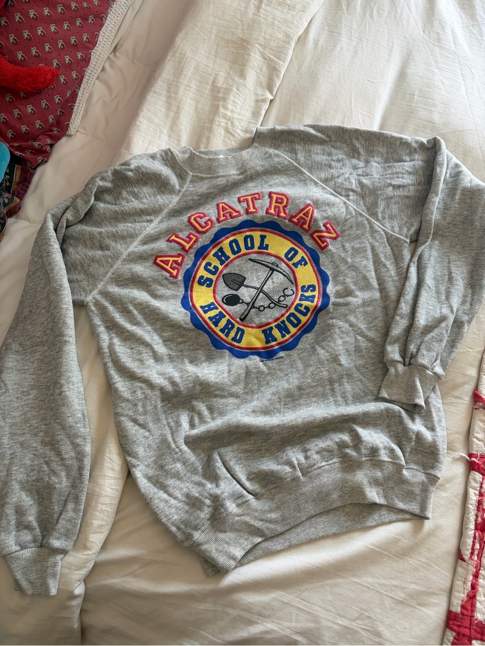 Vintage Hanes Grey Crewneck Sweatshirt with original Alcatraz logo